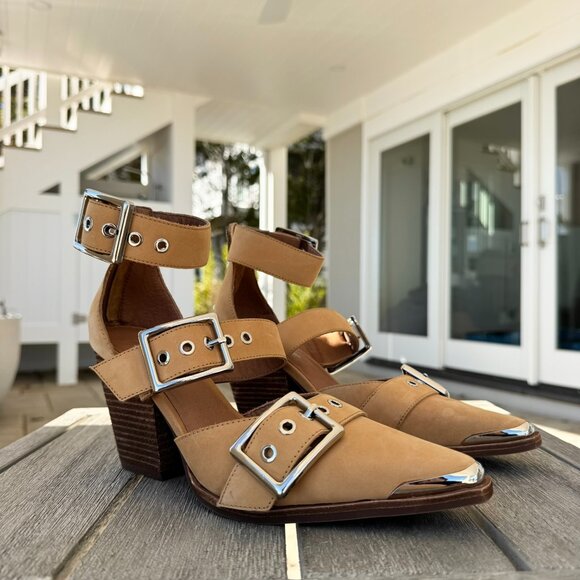 New Jeffrey Campbell x Free People Hendrix Heels Brown 8.5 - Picture 11 of 11